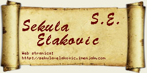 Sekula Elaković vizit kartica